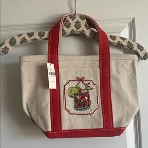 Red and Cream Tote Bag